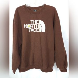 The North Face sweatshirt flower logo  women's size xl brown.